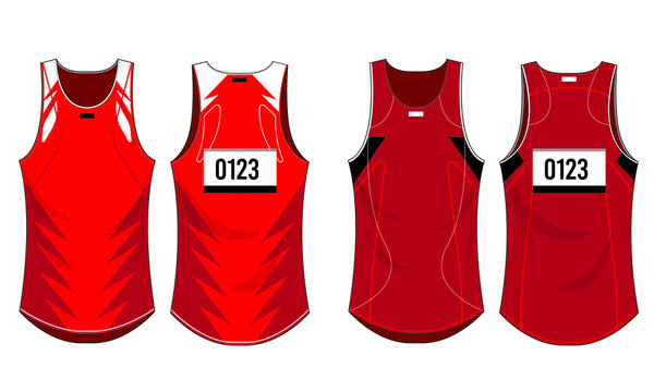 Singlet running sports design vector template
