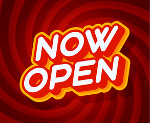 Now open red and yellow text effect template with 3d type style and retro concept swirl red background vector illustration.