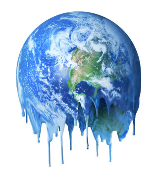 Melting Dripping Planet Earth Climate Warming Concept