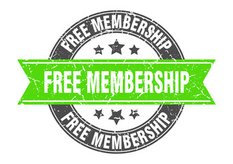 free membership round stamp with ribbon. label sign