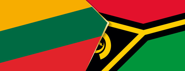 Lithuania and Vanuatu flags, two vector flags.