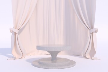 Abstract mock up white color Scene, pink geometric shape podium background mockup for podium display or showcase,3d rendering.
