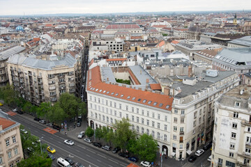 Fototapeta premium Panorama of Budapest Hungary from the tower of famous St Istvan cathedral