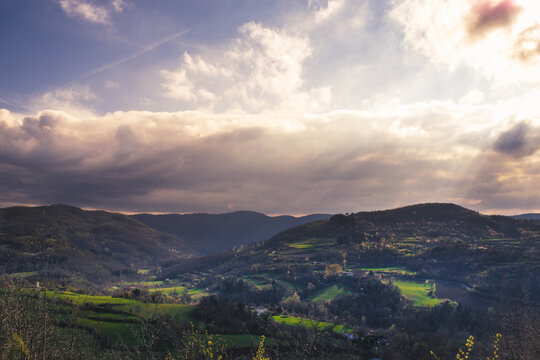 sunset in the mountains