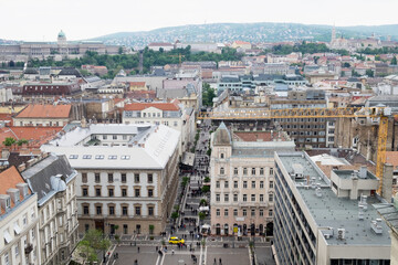 Fototapeta na wymiar Panorama of Budapest Hungary from the tower of famous St Istvan cathedral