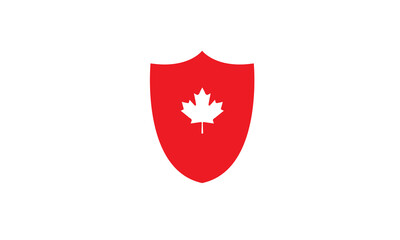 Canada flag shield vector illustration