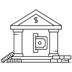 
Vector of cash deposit, financial institute 
