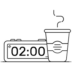 
Tea break icon, vector of lunch break 
