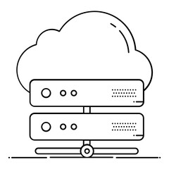 
Editable icon of cloud dataserver, flat vector 
