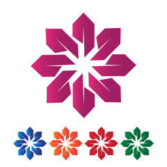 Colorful Creative Flower Logo Vector Item  Template icon with five different color