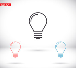 lightbulb icon 10 EPS. lorem ipsum Flat Design JPG