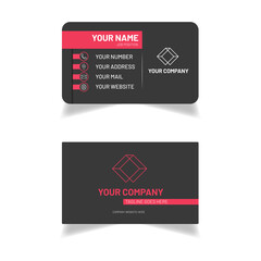Creative Black and Rose Colored Business Card Stock Vector Template