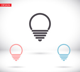 lightbulb icon 10 EPS. lorem ipsum Flat Design JPG