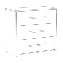 Bathroom or bedroom drawers. Outline drawing