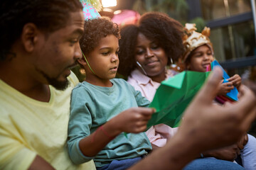 African family with children together