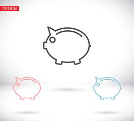 piggy bank vector icon. lorem ipsum Flat Design JPG