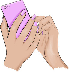 Vector icon hand with manicure nail design
