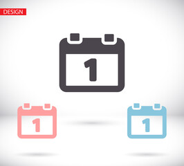 calendar 1 icon vector 10 eps design. lorem ipsum Flat Design JPG