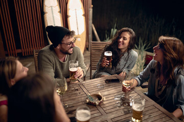 A man enjoying a girls company in the bar on the lake