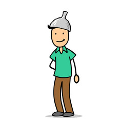 Verschwörungsthoeretiker mit Aluhut auf dem Kopf