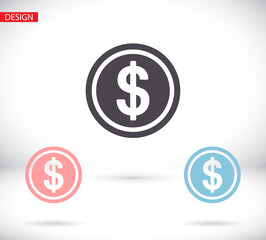vector icon coin. lorem ipsum Flat Design JPG