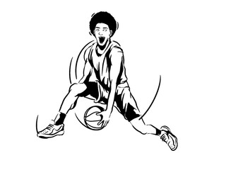 Basketball player. Vector illustration.