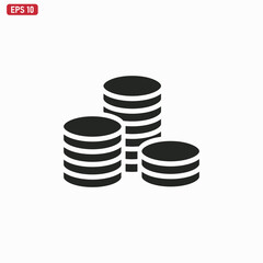 Coins icon vector . Money sogn