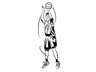 Basketball player. Vector illustration.