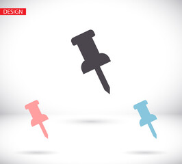 Pushpin line vector. lorem ipsum Flat Design JPG