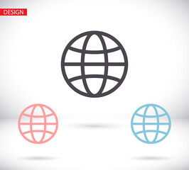 Globe icon vector. lorem ipsum Flat Design JPG