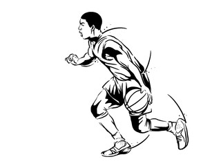 Basketball player. Vector illustration.