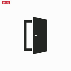 Door icon vector . Open Door sign