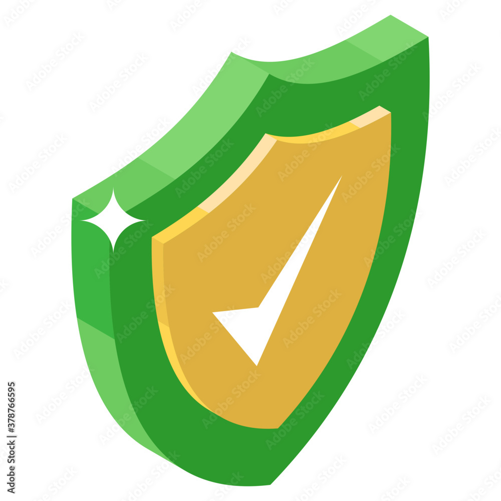 Canvas Prints shield with check mark symbol, security shield icon.