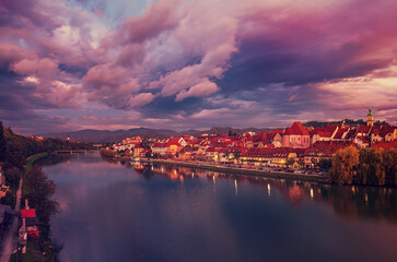 Fototapeta na wymiar Sunrise at Maribor