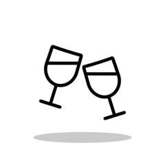 Toast with wine icon in trendy flat style. Toast speech symbol for your web site design, logo, app, UI Vector EPS 10. 