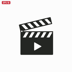 Clapperboard icon vector . Movie sign . Video