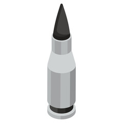 
Icon of bullet in isometric style.
