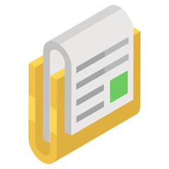 
Icon of folded document in isometric style.
