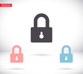 Lock vector icon . lorem ipsum Flat Design JPG
