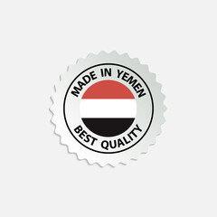 made in Yemen vector stamp. badge with Yemen flag	
