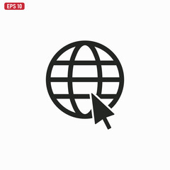 Fototapeta premium Go to Web icon . Globe With Cursor sign