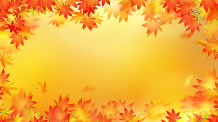 Asian-style background that expresses the autumn leaves
