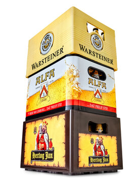 Netherlands, Haarlem - 19-05-2019: kornuit amstel and grols Beer crates