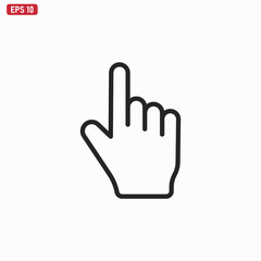 Finger icon vector . Hand sign . Pointer