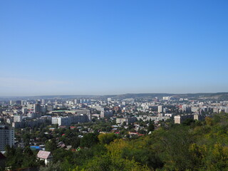 Panorama of the city of Saratov, made with the height of the mountains Sokolova