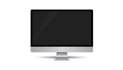 Realistic computer monitor isolated on transparent background. Vector mockup. Vector illustration.