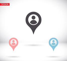 Pin Location Icon. Map Pointer Vector, Sign and Symbol for Design, Presentation, Website or Apps Elements.