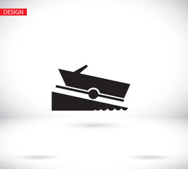 Motorboat vector icon on white background. vector icon Flat vector motorboat icon symbol sign from vector icon modern nautical collection for mobile concept