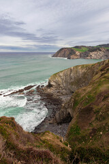 rocky beach in the basque country