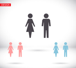 man and woman icon flat vector stock illustration icon flat vector isolated icon flat vector wc